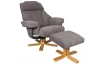 Relaxační křeslo s podnožkou Yukon, šedo-hnědá látka