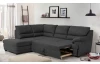 Rohová sedací souprava Nebolo, antracitová šedá látka, levý roh