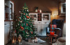 Vánoční dekorace LED dřevěný domeček, bílý