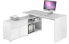 Rohový psací stůl Samuel, bílý/bílý lesk