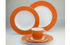 Dezertní talíř 21 cm Basic Colours, oranžový okraj