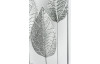 Kovová nástěnná dekorace v rámu Stříbrné listy, 50x50 cm