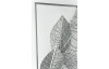 Kovová nástěnná dekorace v rámu Stříbrné listy, 50x50 cm