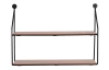 Nástěnná police Nia, černý kov/dřevo, 35 cm