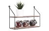 Nástěnná police Nia, černý kov/dřevo, 35 cm