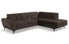 Rohová sedací souprava Sergio, tmavě hnědá látka, pravý roh