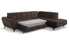 Rohová sedací souprava Sergio, tmavě hnědá látka, pravý roh