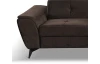 Rohová sedací souprava Sergio, tmavě hnědá látka, pravý roh