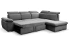 Rohová sedačka Aldon, dýmově šedá strukturovaná látka, pravý roh