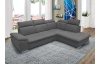 Rohová sedačka Aldon, dýmově šedá strukturovaná látka, pravý roh