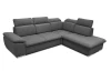 Rohová sedačka Aldon, dýmově šedá strukturovaná látka, pravý roh