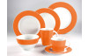 Hluboký talíř 22,5 cm Basic Colours, oranžový okraj