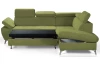 Rohová sedací souprava Gisele, zelená látka, pravý roh