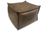 Čtvercový taburet Stockholm 70x70 cm, hnědá látka ve vintage optice kůže