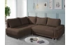 Rohová sedací souprava Beate, hnědá látka, levý roh