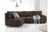 Rohová sedací souprava Beate, hnědá látka, levý roh