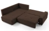Rohová sedací souprava Beate, hnědá látka, levý roh