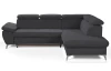 Rohová sedací souprava Gisele, antracitová látka, pravý roh