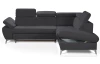 Rohová sedací souprava Gisele, antracitová látka, pravý roh