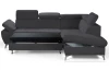 Rohová sedací souprava Gisele, antracitová látka, pravý roh