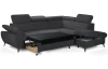 Rohová sedací souprava Gisele, antracitová látka, pravý roh
