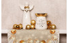 Běhoun na stůl Vánoční koule 150x40 cm, zlatý