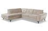 Rohová sedací souprava Sergio, béžová látka, levý roh
