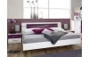 Postel s nočními stolky Burano 180x200 cm, bílá/fialová