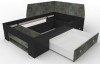 Úložná postel se zástěnou Junior 120x200 cm, černá/tmavý beton