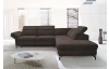Rohová sedací souprava Colby, tmavě hnědá látka, pravý roh