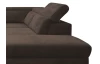 Rohová sedací souprava Colby, tmavě hnědá látka, pravý roh