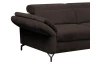 Rohová sedací souprava Colby, tmavě hnědá látka, pravý roh