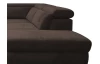 Rohová sedací souprava Colby, tmavě hnědá látka, pravý roh