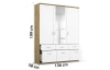 Šatní skříň se zrcadlem Bremen, 136 cm, dub artisan/bílá
