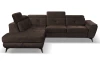 Rohová sedací souprava Sergio, tmavě hnědá látka, levý roh
