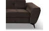 Rohová sedací souprava Sergio, tmavě hnědá látka, levý roh