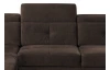 Rohová sedací souprava Sergio, tmavě hnědá látka, levý roh