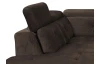 Rohová sedací souprava Sergio, tmavě hnědá látka, levý roh