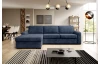 Rohová sedačka Vanilla, lůžko 160 cm, modrá strukturovaná látka, levý roh