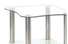 Přístavný stolek Klock, čiré/bílé sklo