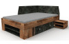 Úložná postel se zástěnou Junior 120x200 cm, vintage optika dřeva/tmavý beton