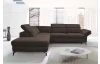 Rohová sedací souprava Colby, tmavě hnědá látka, levý roh