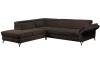 Rohová sedací souprava Colby, tmavě hnědá látka, levý roh
