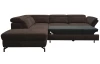 Rohová sedací souprava Colby, tmavě hnědá látka, levý roh