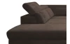 Rohová sedací souprava Colby, tmavě hnědá látka, levý roh