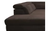 Rohová sedací souprava Colby, tmavě hnědá látka, levý roh