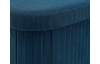Oválný taburet Milo, modrá strukturovaná látka