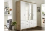 Šatní skříň se zrcadly Bremen, 181 cm, dub artisan/bílá