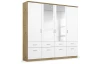 Šatní skříň se zrcadly Bremen, 181 cm, dub artisan/bílá