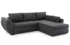 Rohová sedací souprava Torgau, černo-šedá tkanina